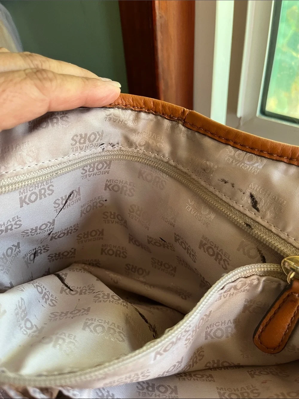Michael Kors Tan Brown Signature Logo Shoulder Bag